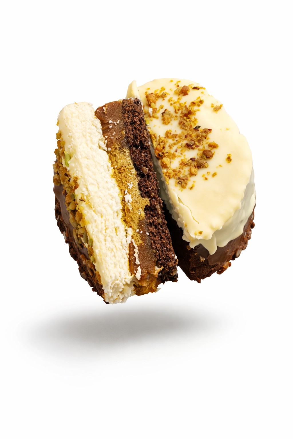 Alfajor merengado de pistacho