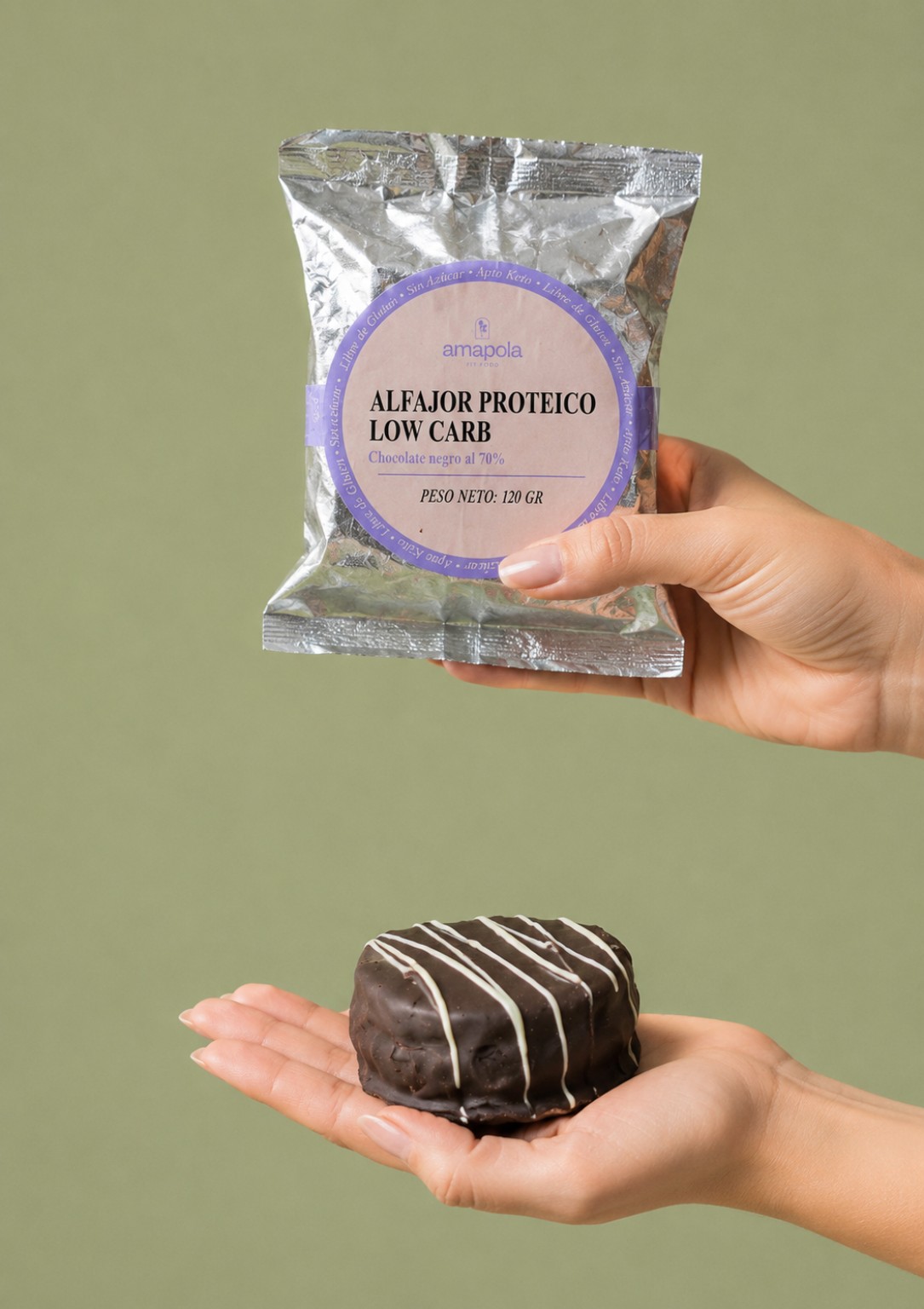 Alfajor low carb proteico clásico