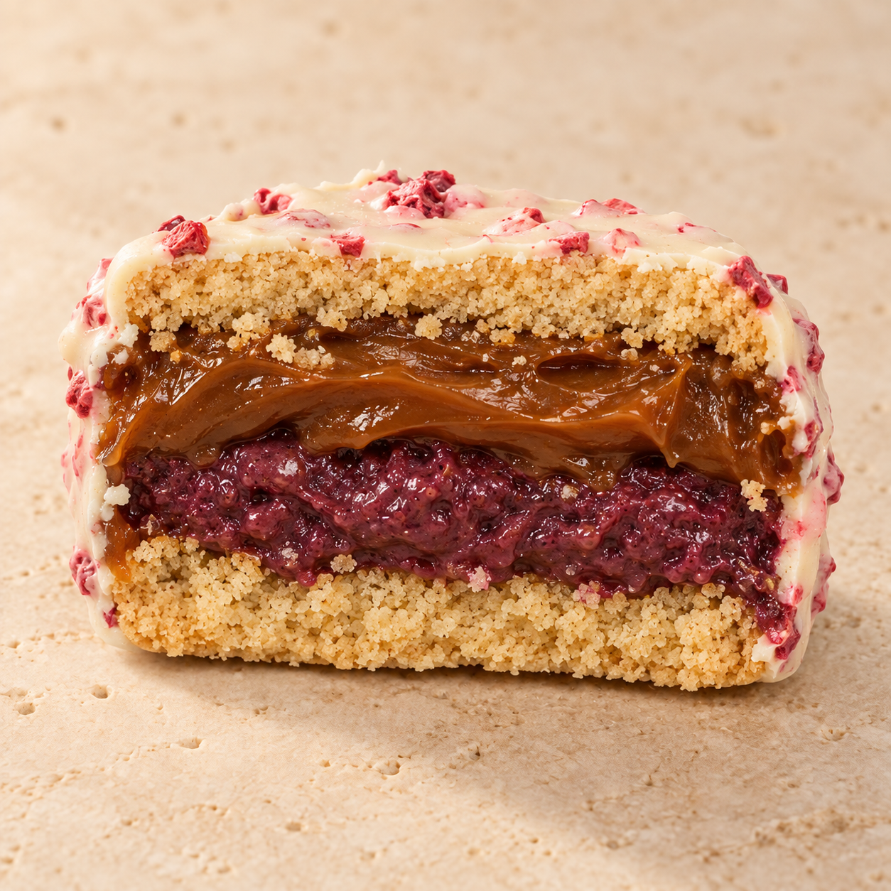 Alfajor sablé de frambuesa