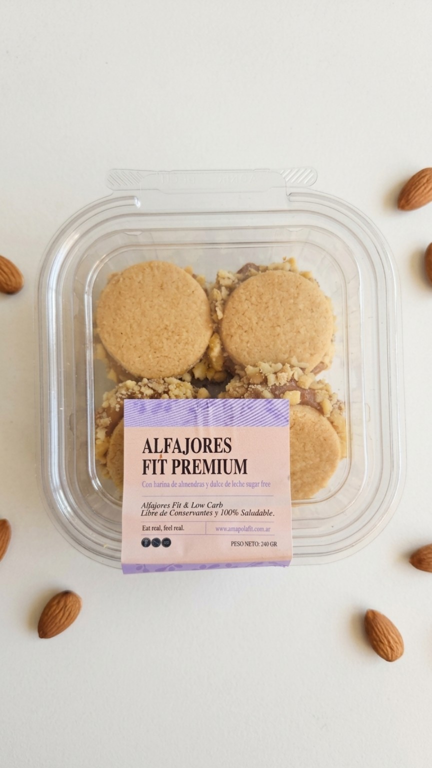 Mini alfajores de almendra x4