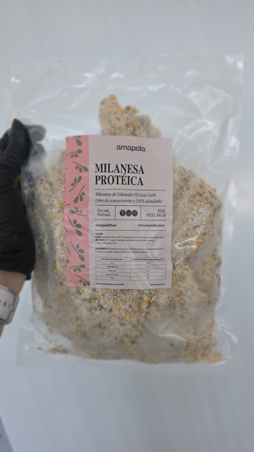 Milanesa proteica de solomillo