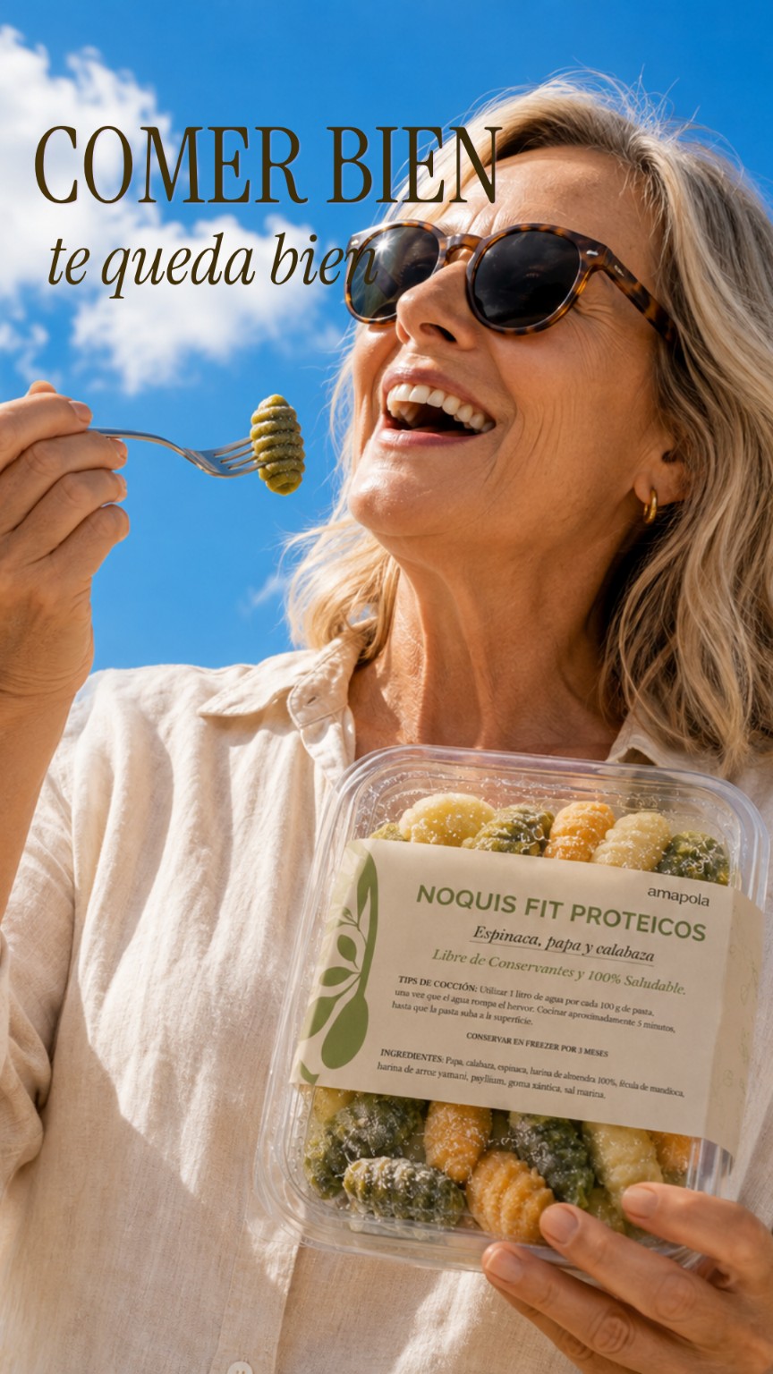 Ñoquis mixtos proteicos
