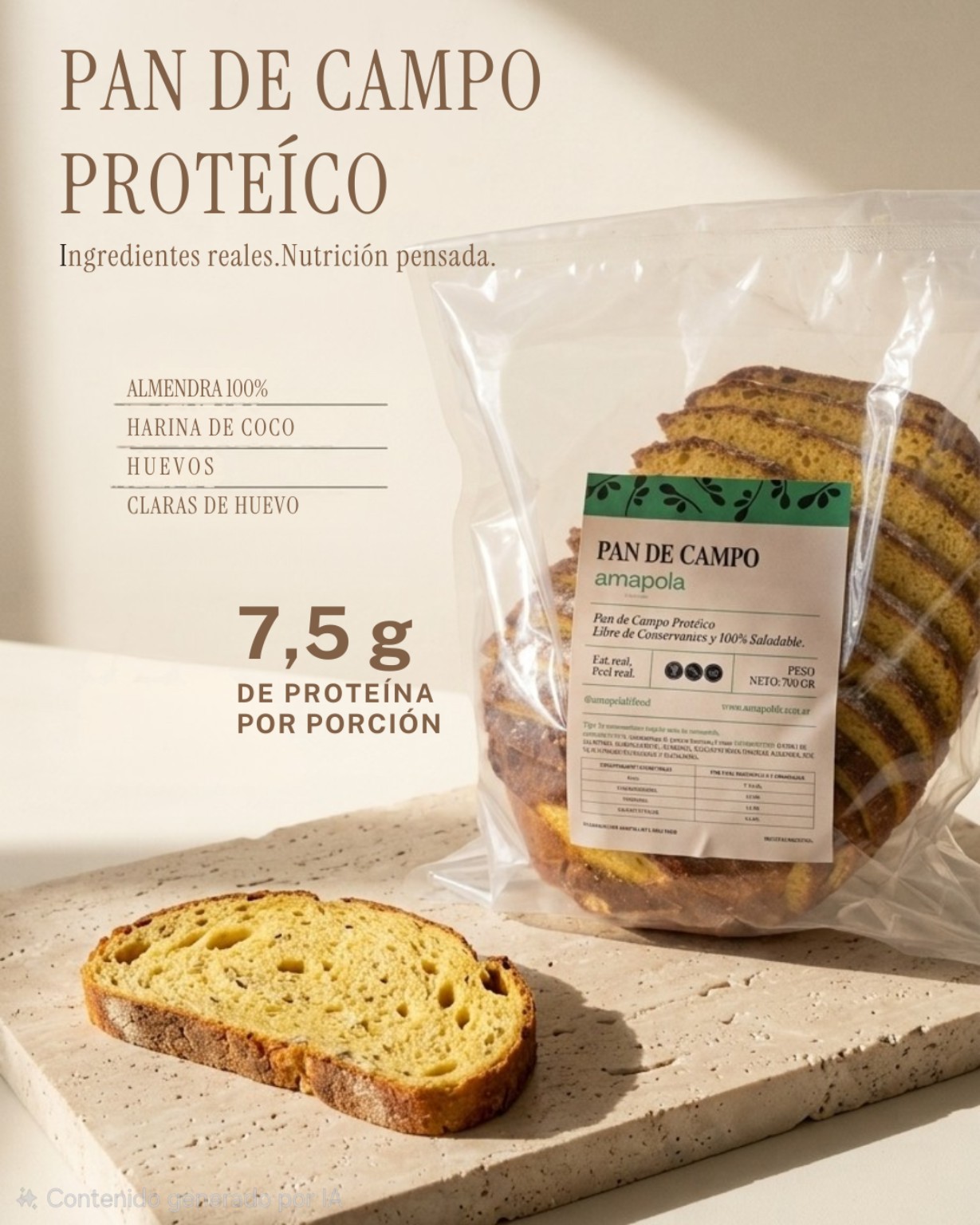 Pan de campo proteico
