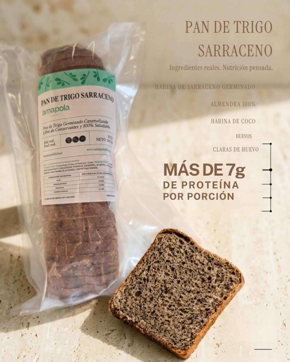 Pan de trigo sarraceno germinado